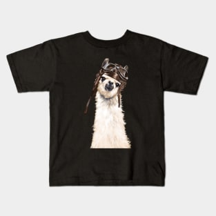 Pilot Llama Kids T-Shirt